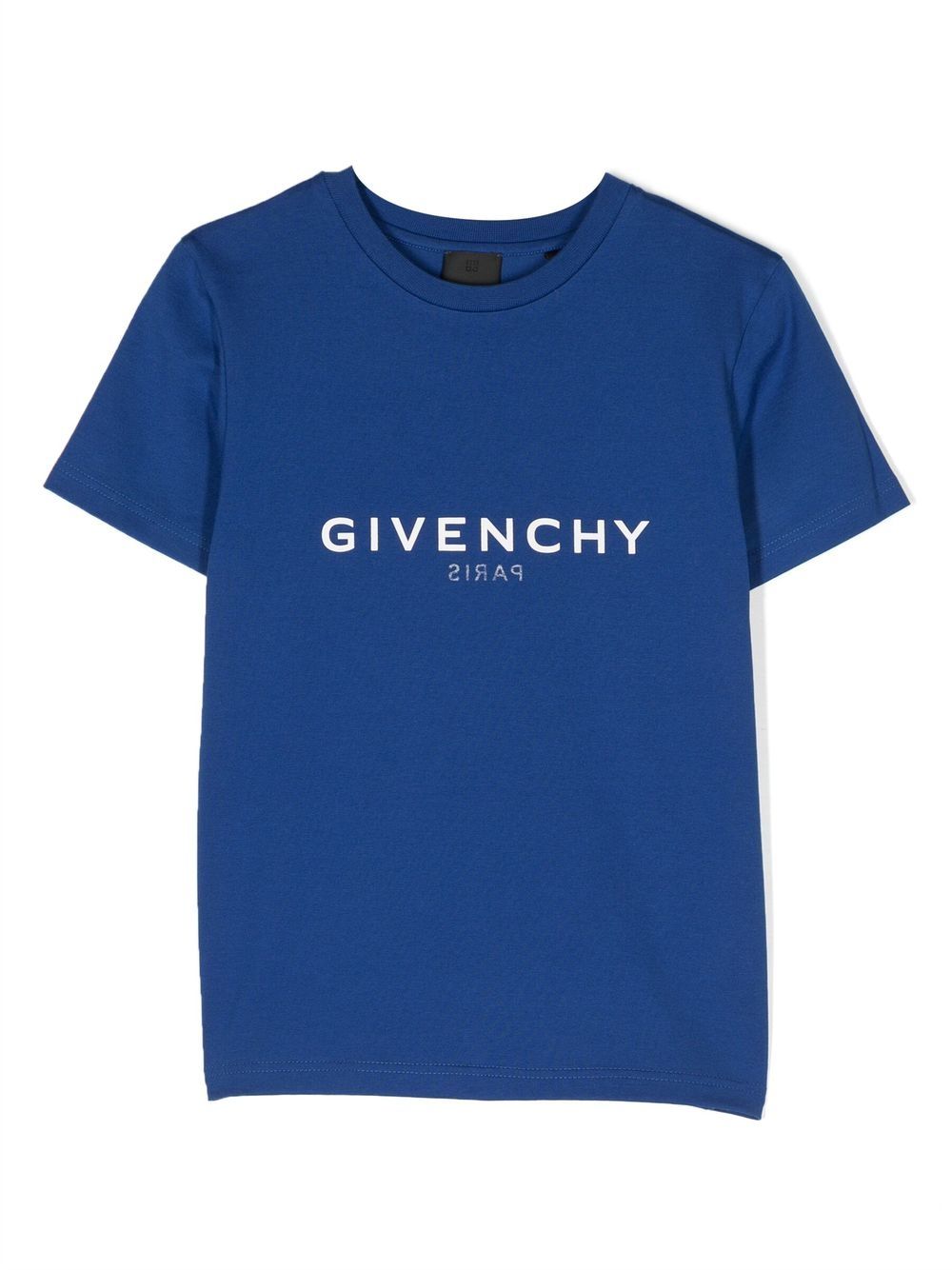 Givenchy Kids logo印花圆领T恤 - 蓝色
