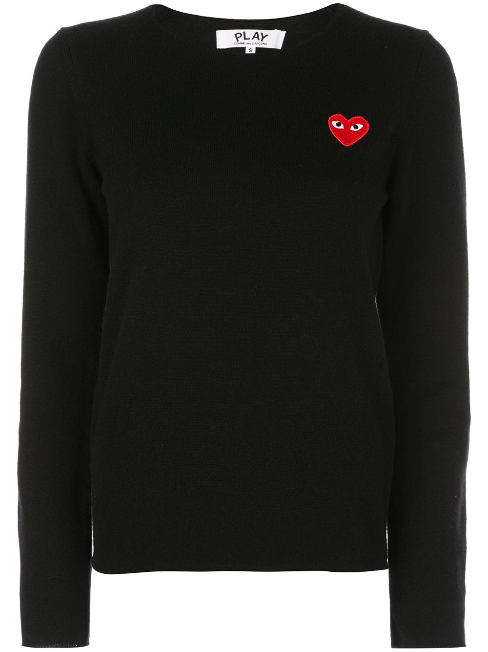 Comme Des Garçons Play 眼睛爱心贴花毛衣 - 黑色