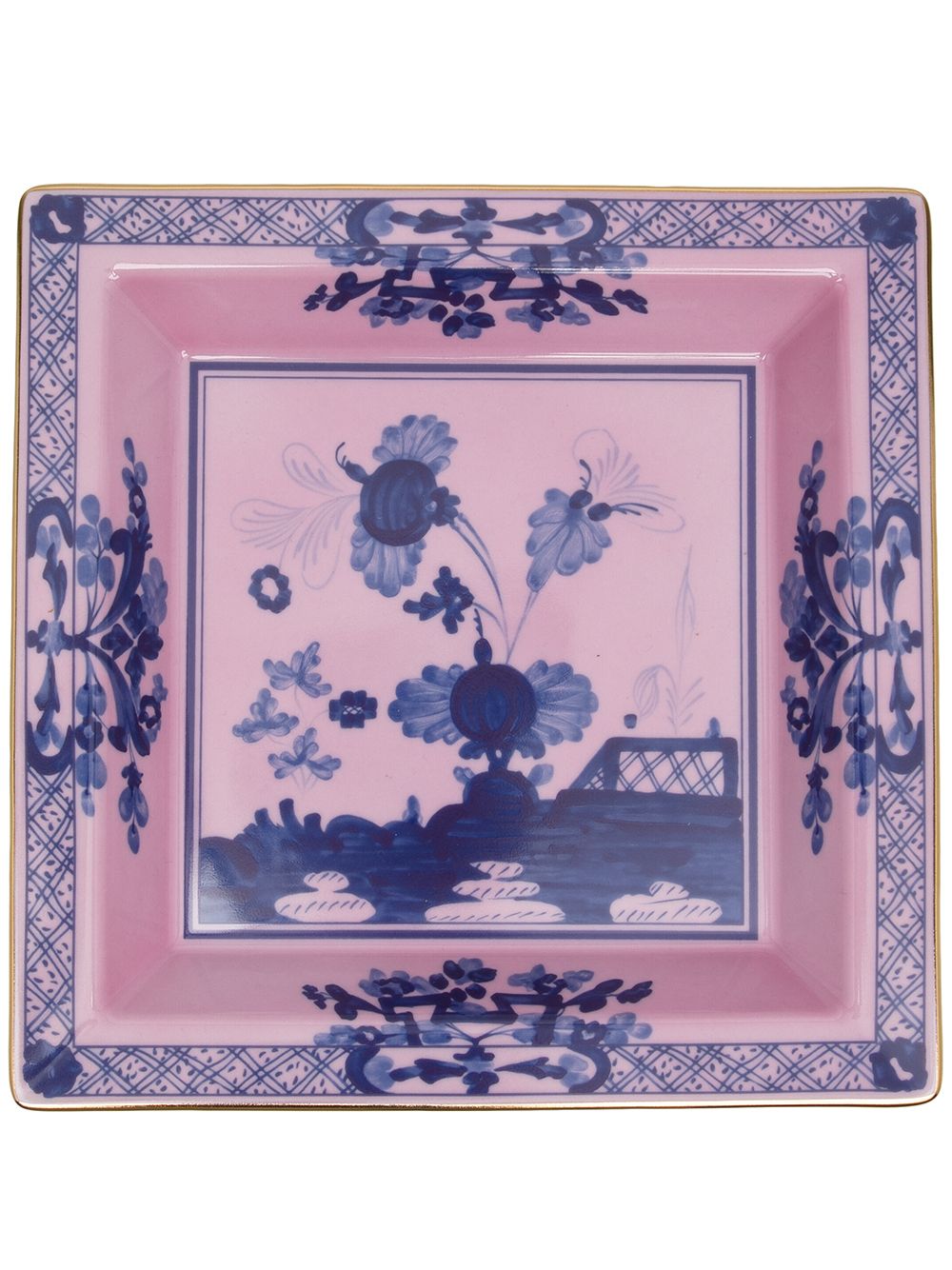GINORI 1735 Oriente Italiano 方形盘（24厘米） - 粉色