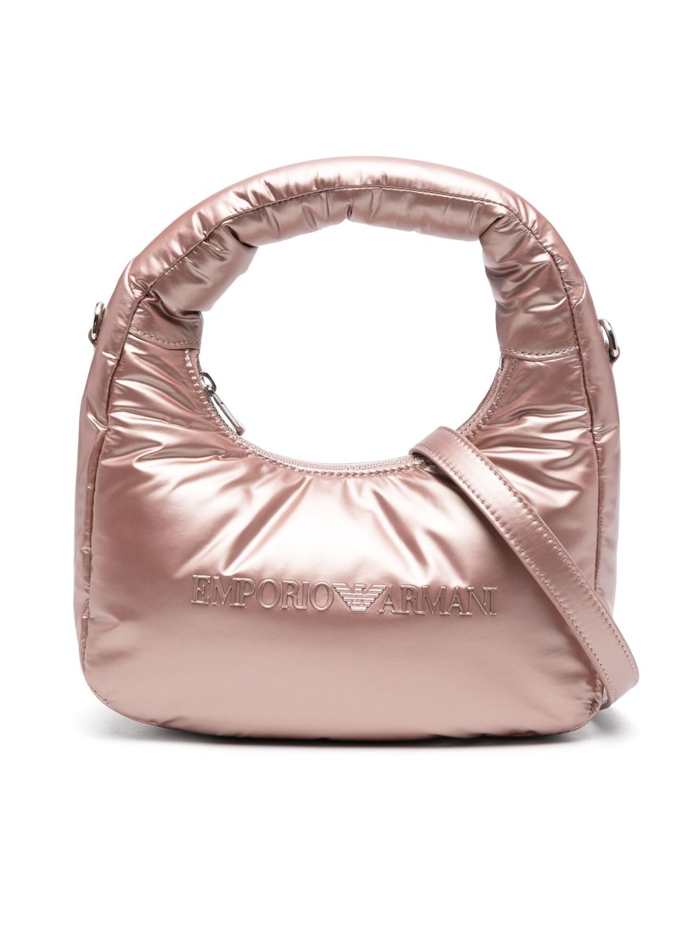 Emporio Armani Kids logo字母单肩包 - 粉色