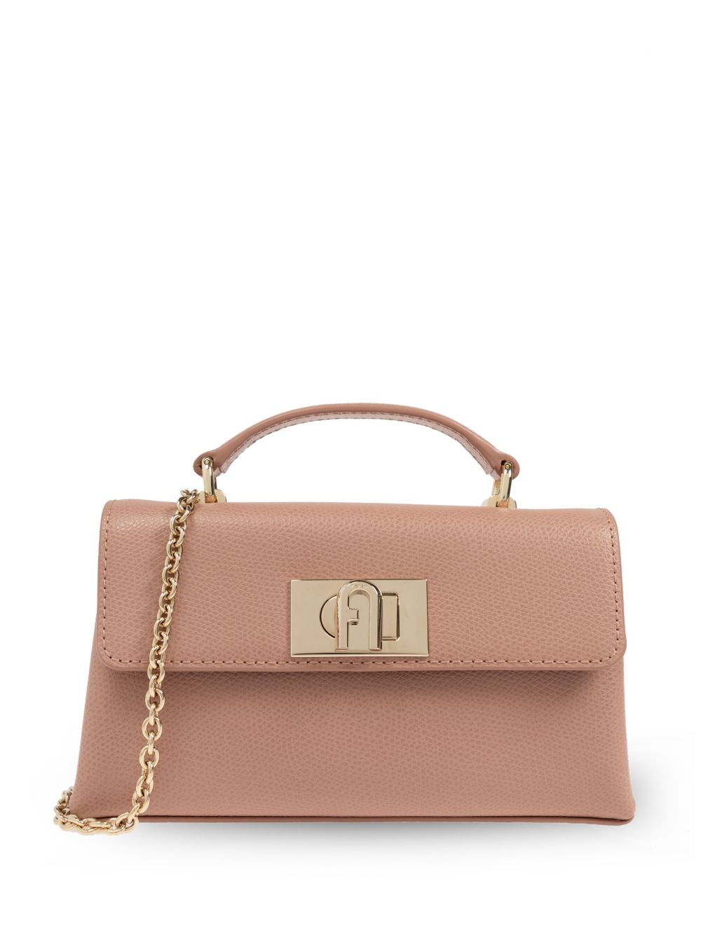 Furla logo扣环搭链手提包 - 中性色