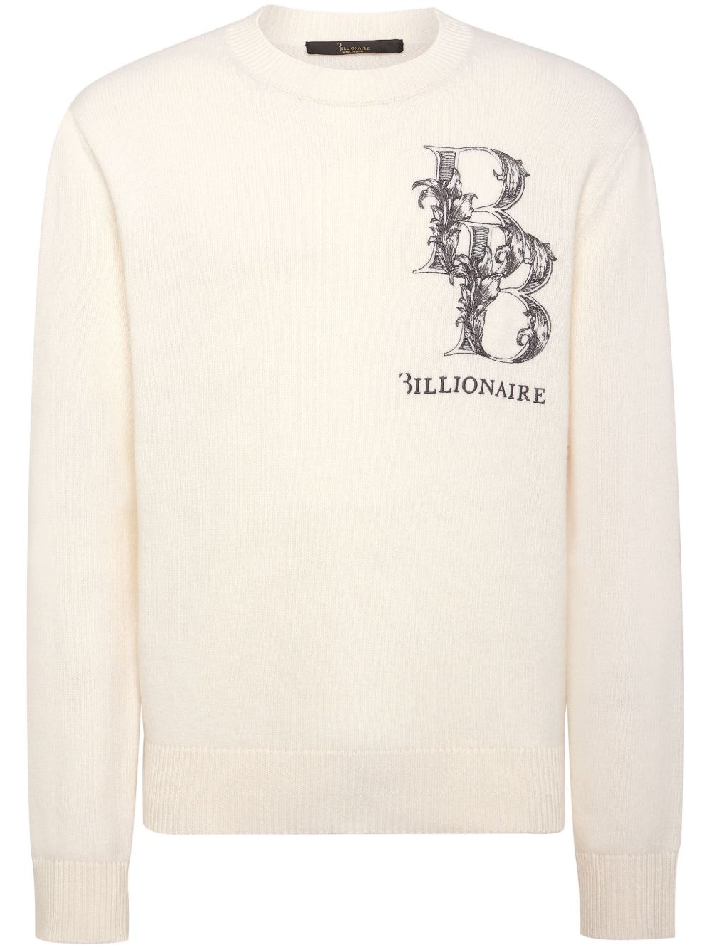 Billionaire 经典logo印花毛衣 - 白色