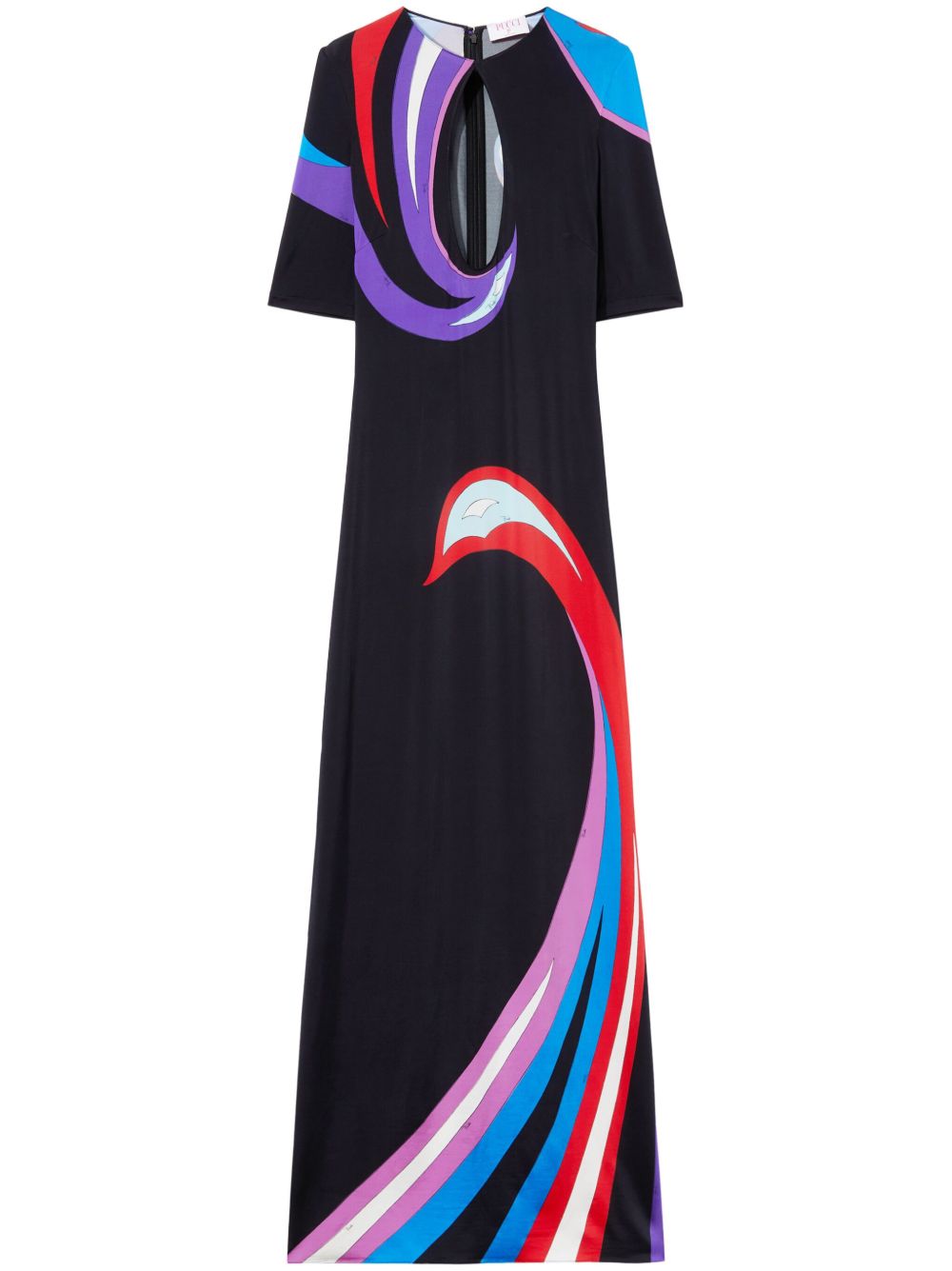 PUCCI Cigni 印花镂空礼服 - 黑色