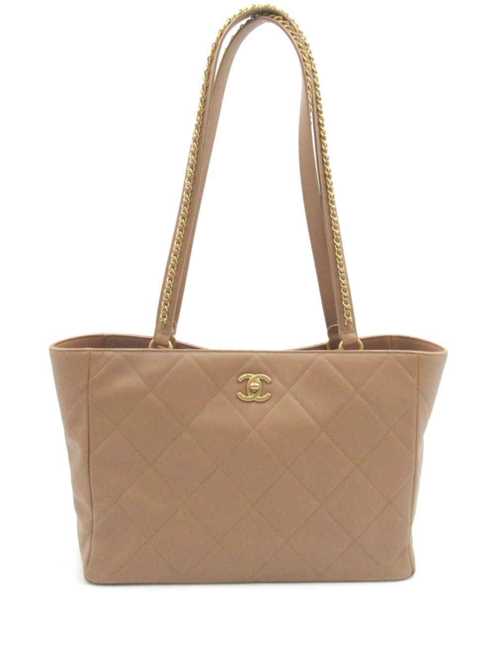 CHANEL Pre-Owned 菱纹绗缝手提包（2020年代典藏款） - 中性色