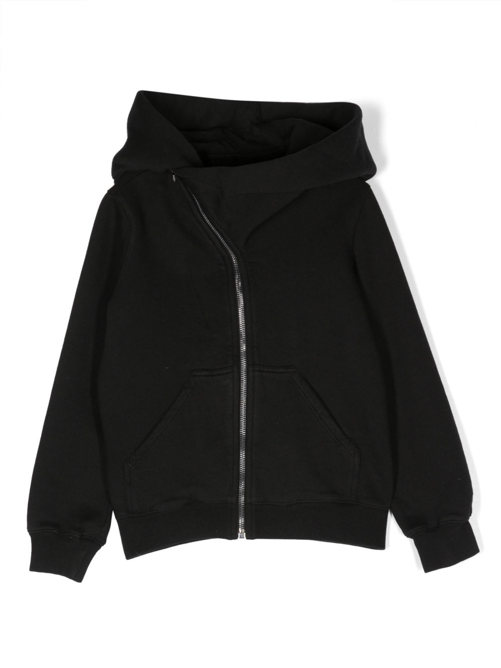 Rick Owens Kids 拉链棉连帽衫 - 黑色