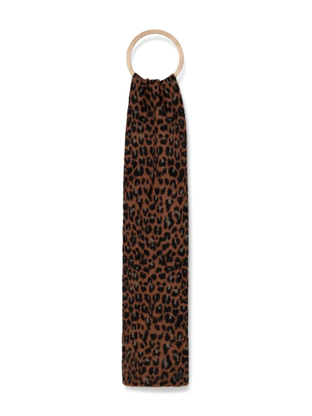 AllSaints cheetah-intarsia scarf - 橘色