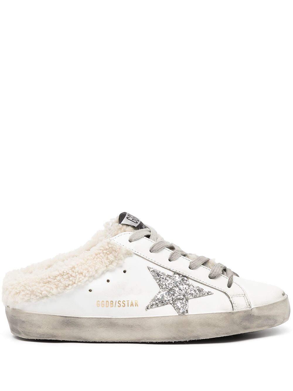 Golden Goose Super-Star 皮毛一体衬里板鞋 - 白色
