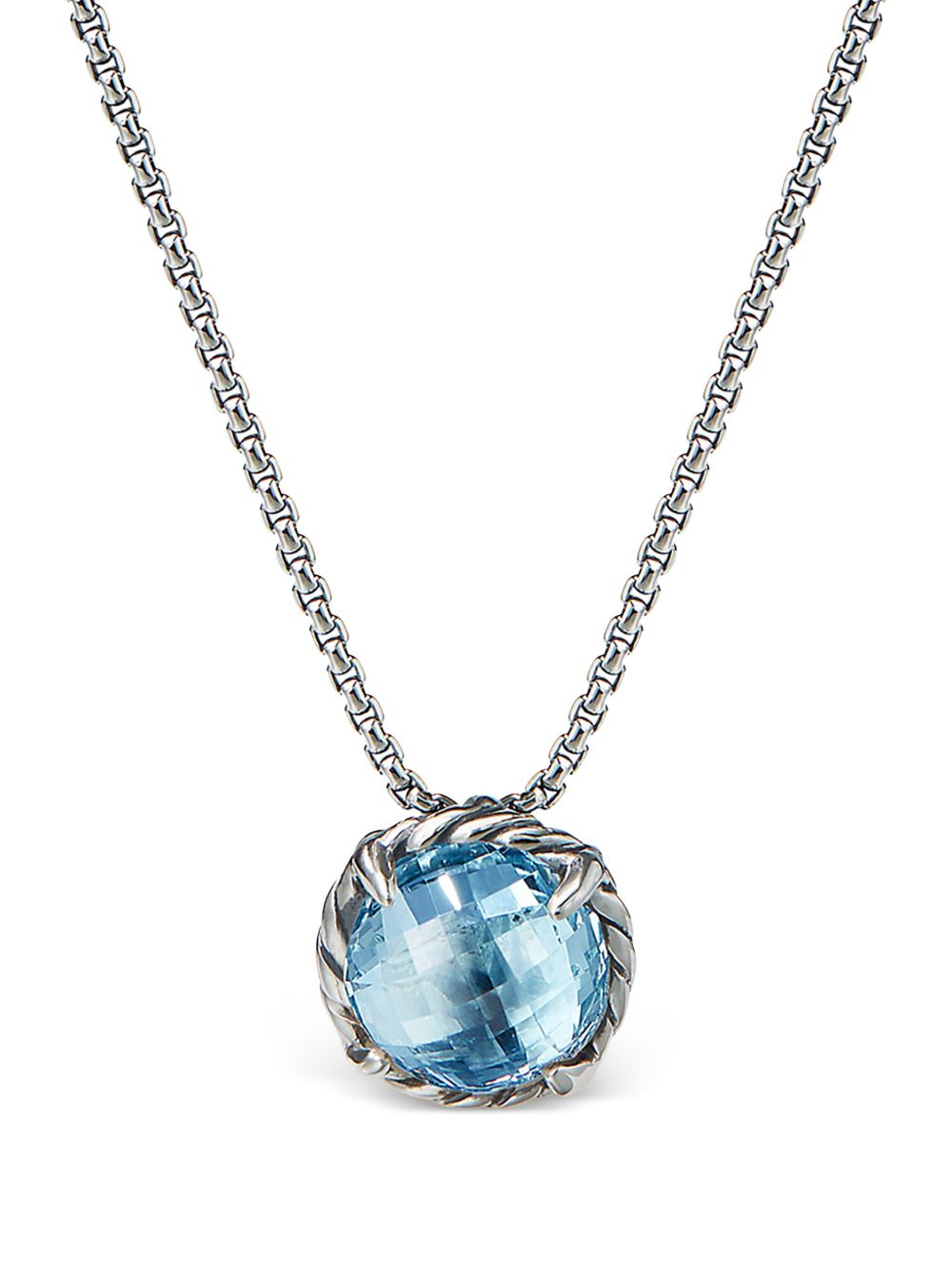 David Yurman 纯银 Petite Chatelaine 黄玉项链 - 银色