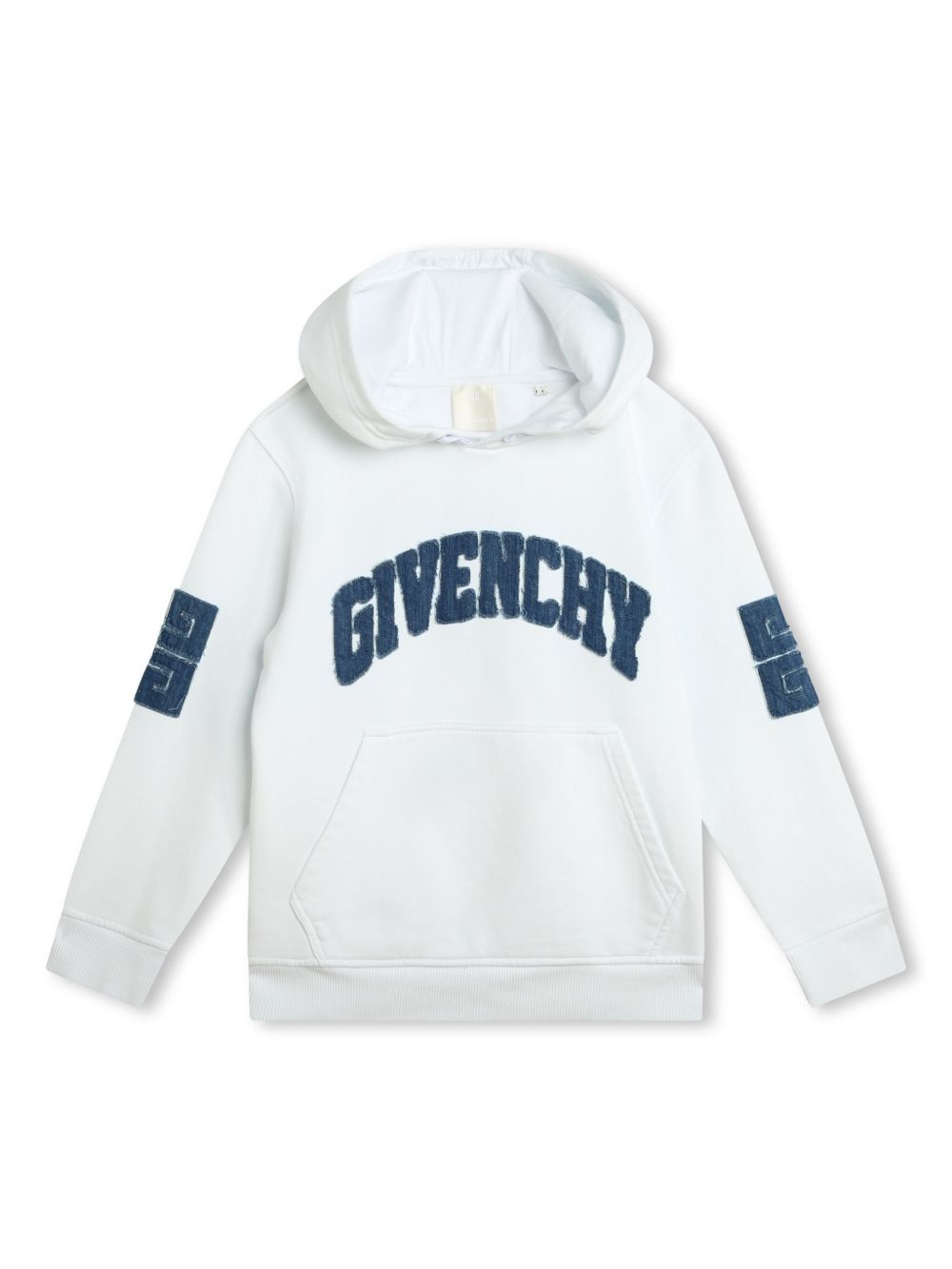 Givenchy Kids 4G logo贴花连帽衫 - 白色