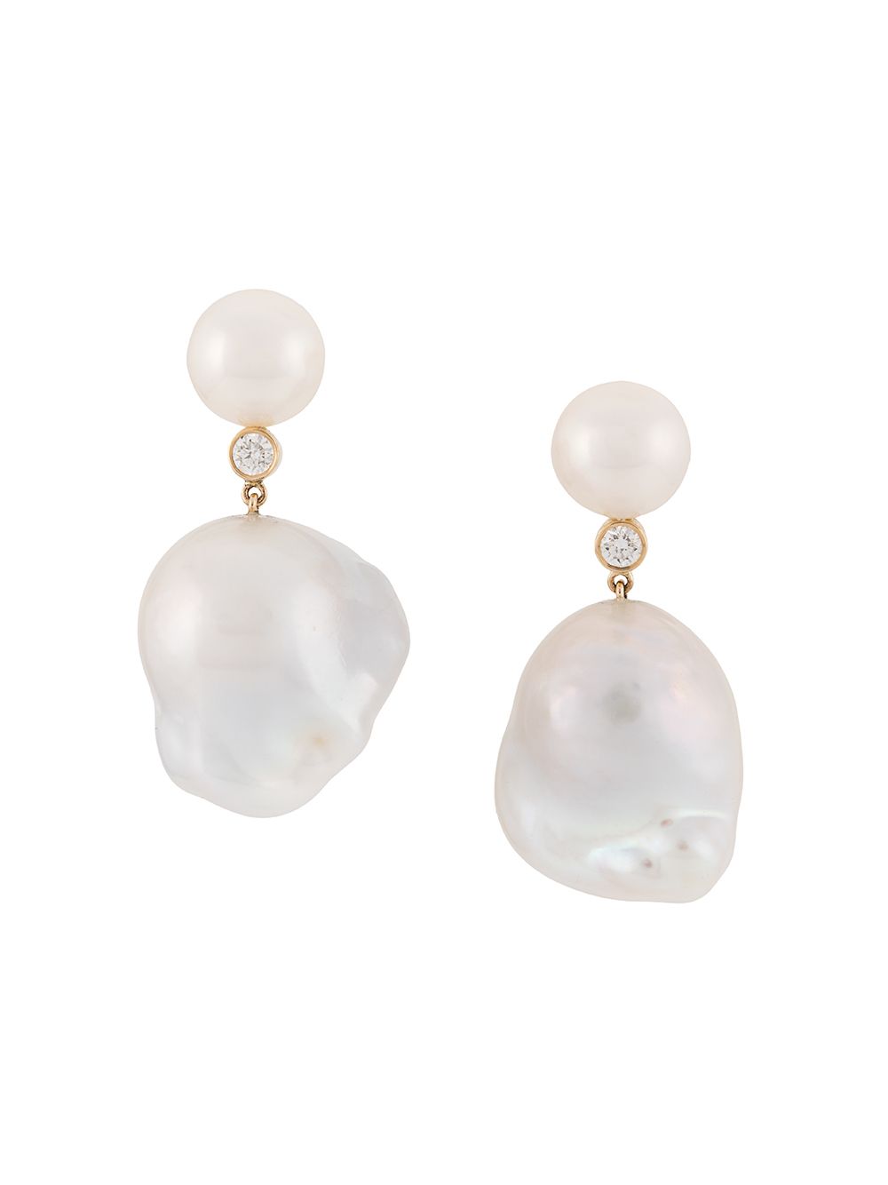 Sophie Bille Brahe Venus 14K黄金耳环 - 白色