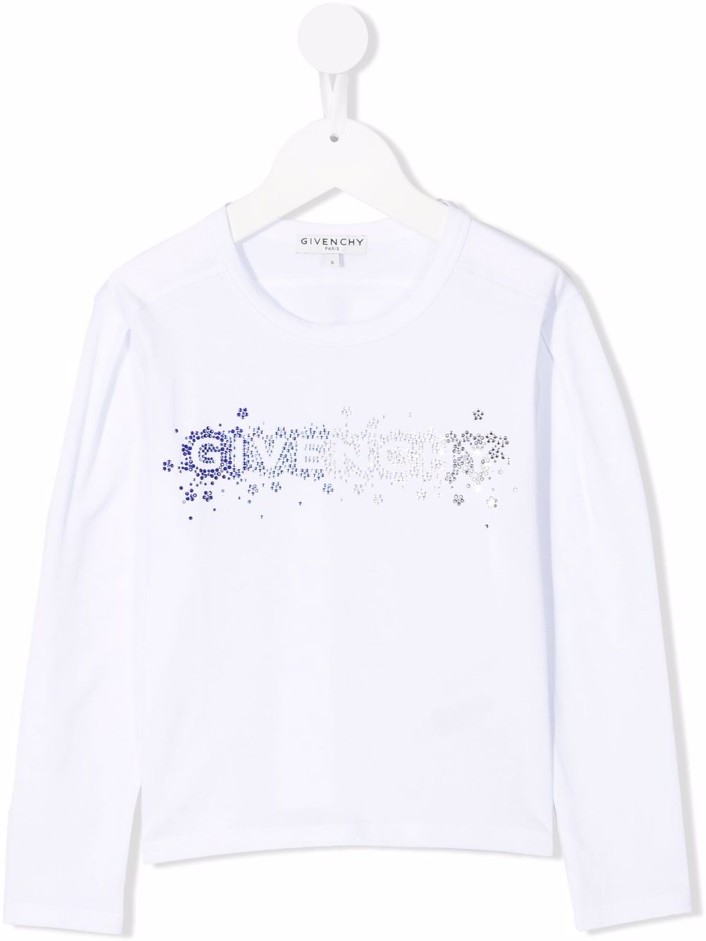 Givenchy Kids logo水钻T恤 - 白色