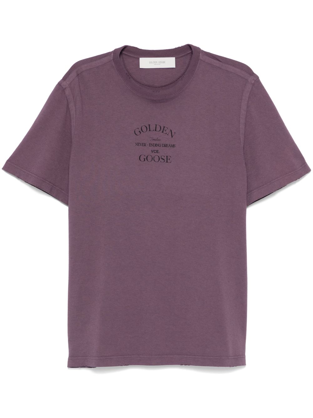 Golden Goose logo印花棉T恤 - 紫色