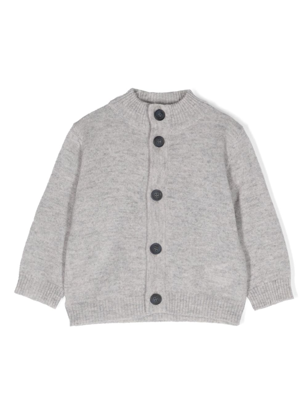 Fay Kids logo手肘贴花针织开衫 - 灰色