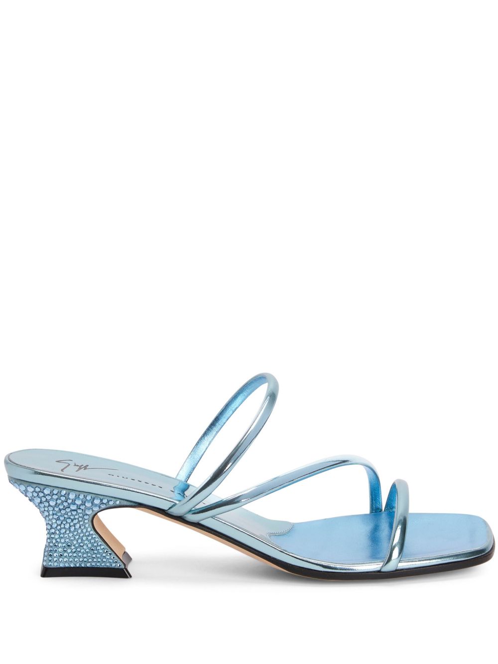 Giuseppe Zanotti Aude 水钻低跟凉鞋 - 蓝色