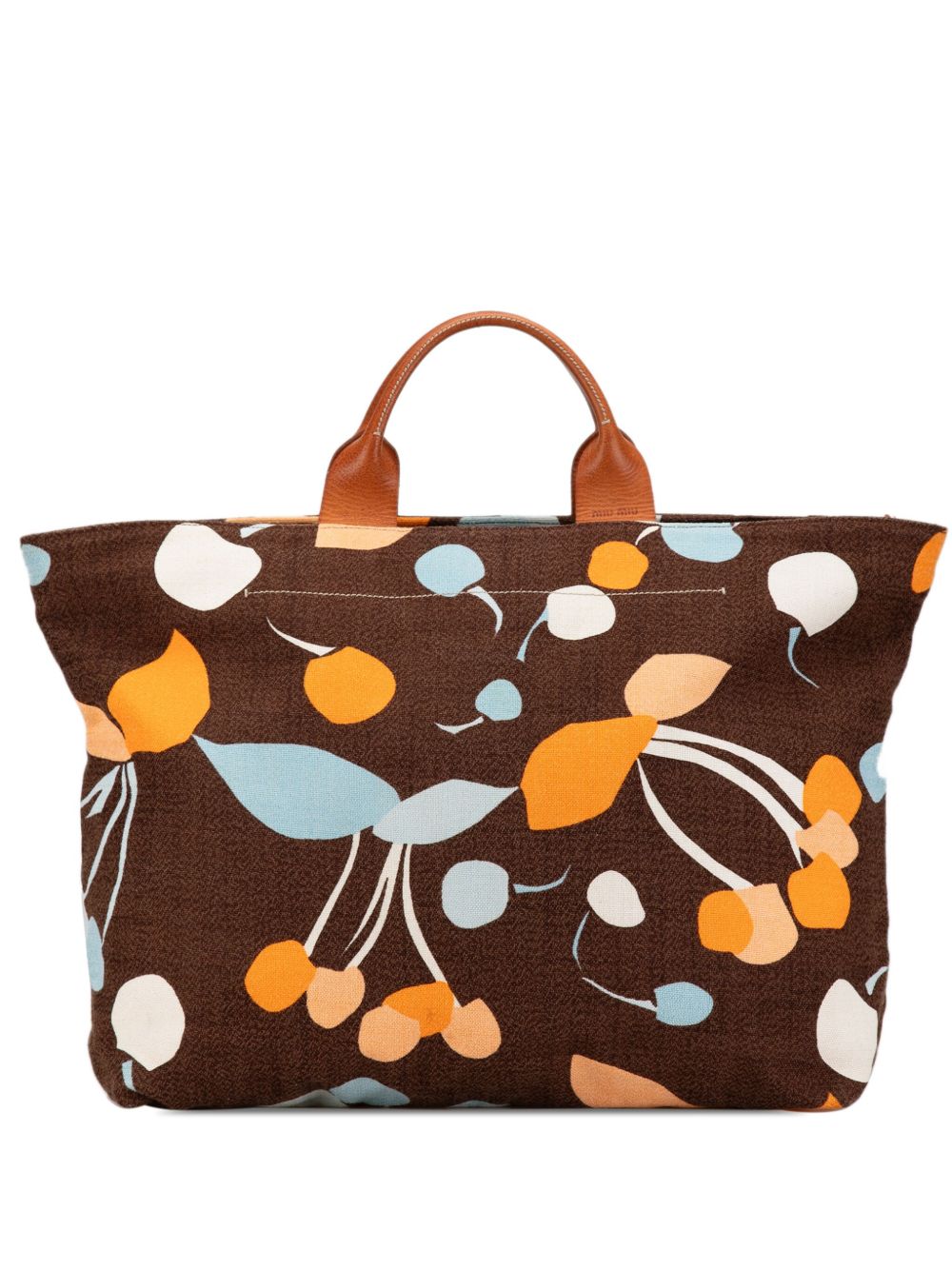 Miu Miu Pre-Owned Printed 帆布手提包（2010-2024年典藏款） - 褐色