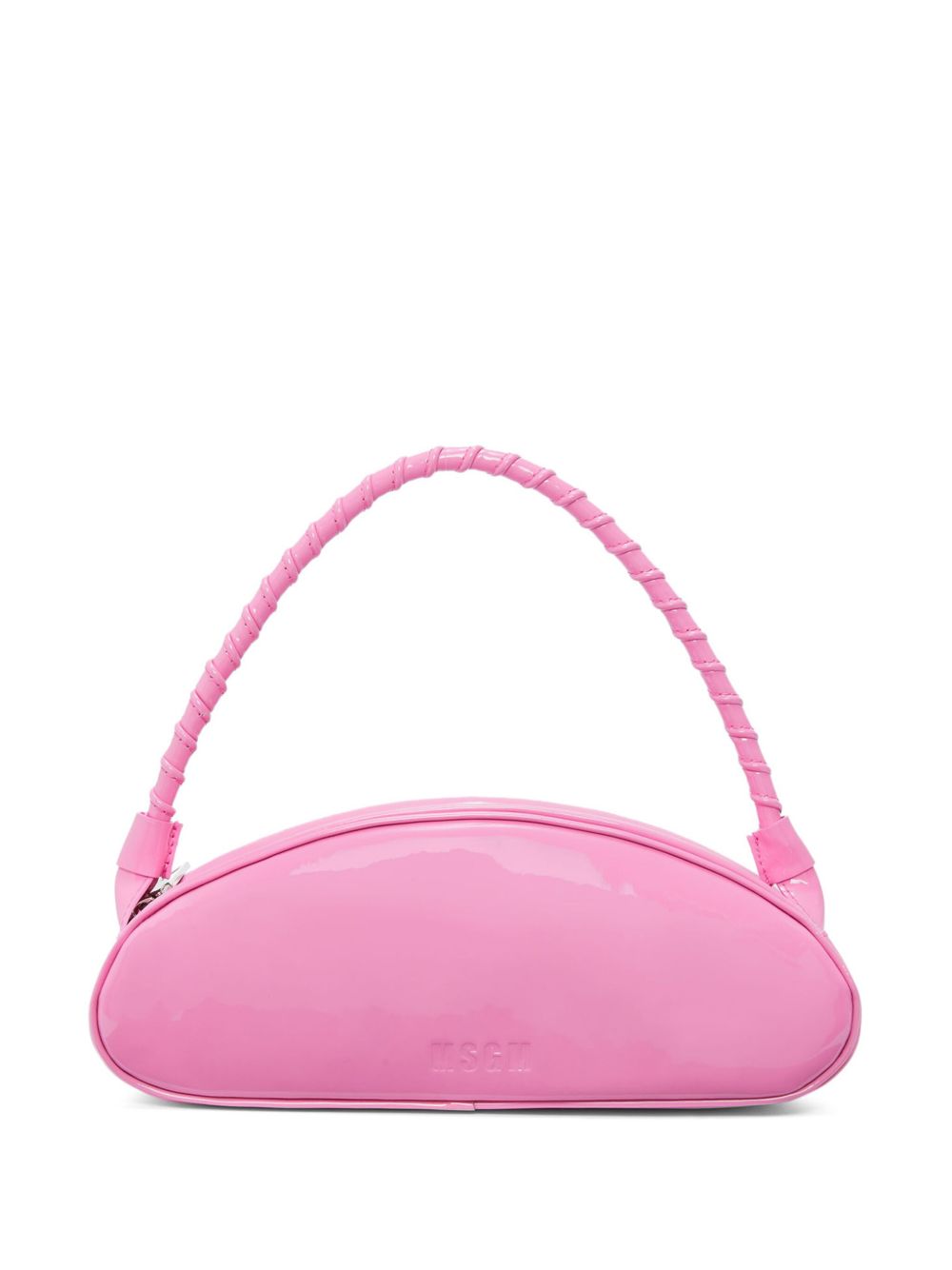 MSGM logo凹面压花皮质托特包 - 粉色