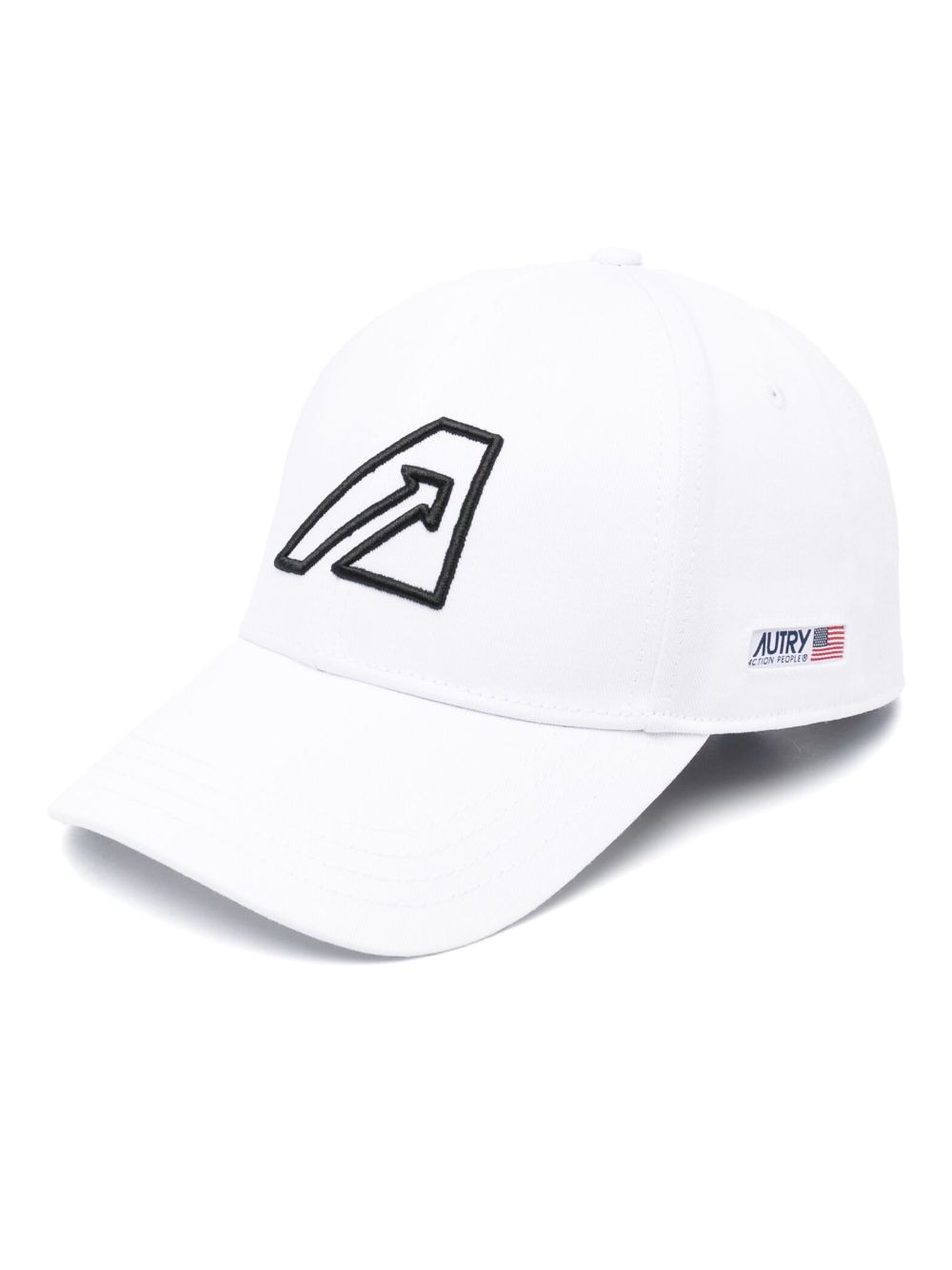 Autry logo刺绣棉棒球帽 - 白色