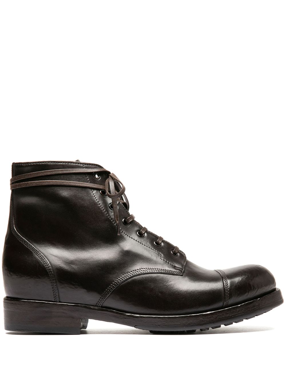 Officine Creative 系带皮靴 - 褐色
