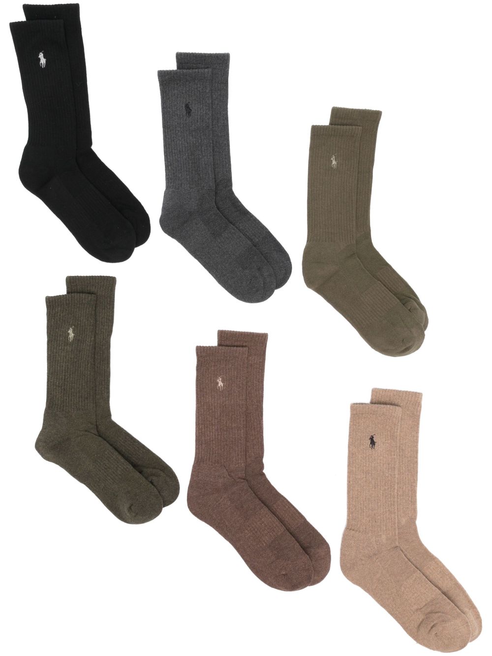 Polo Ralph Lauren crew socks (pack of six) - 褐色