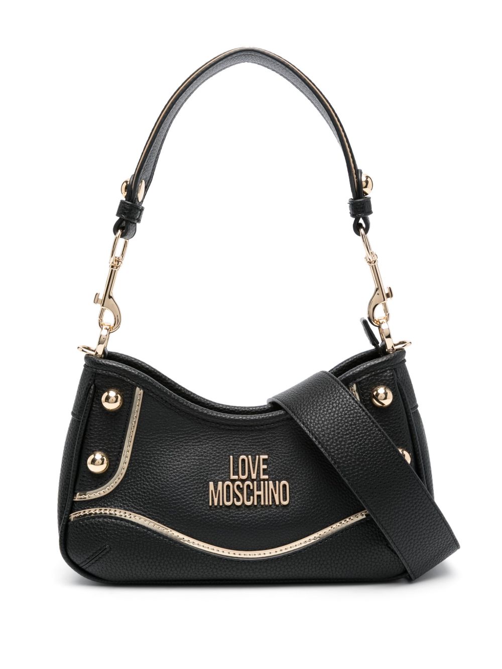 Love Moschino logo单肩包 - 黑色