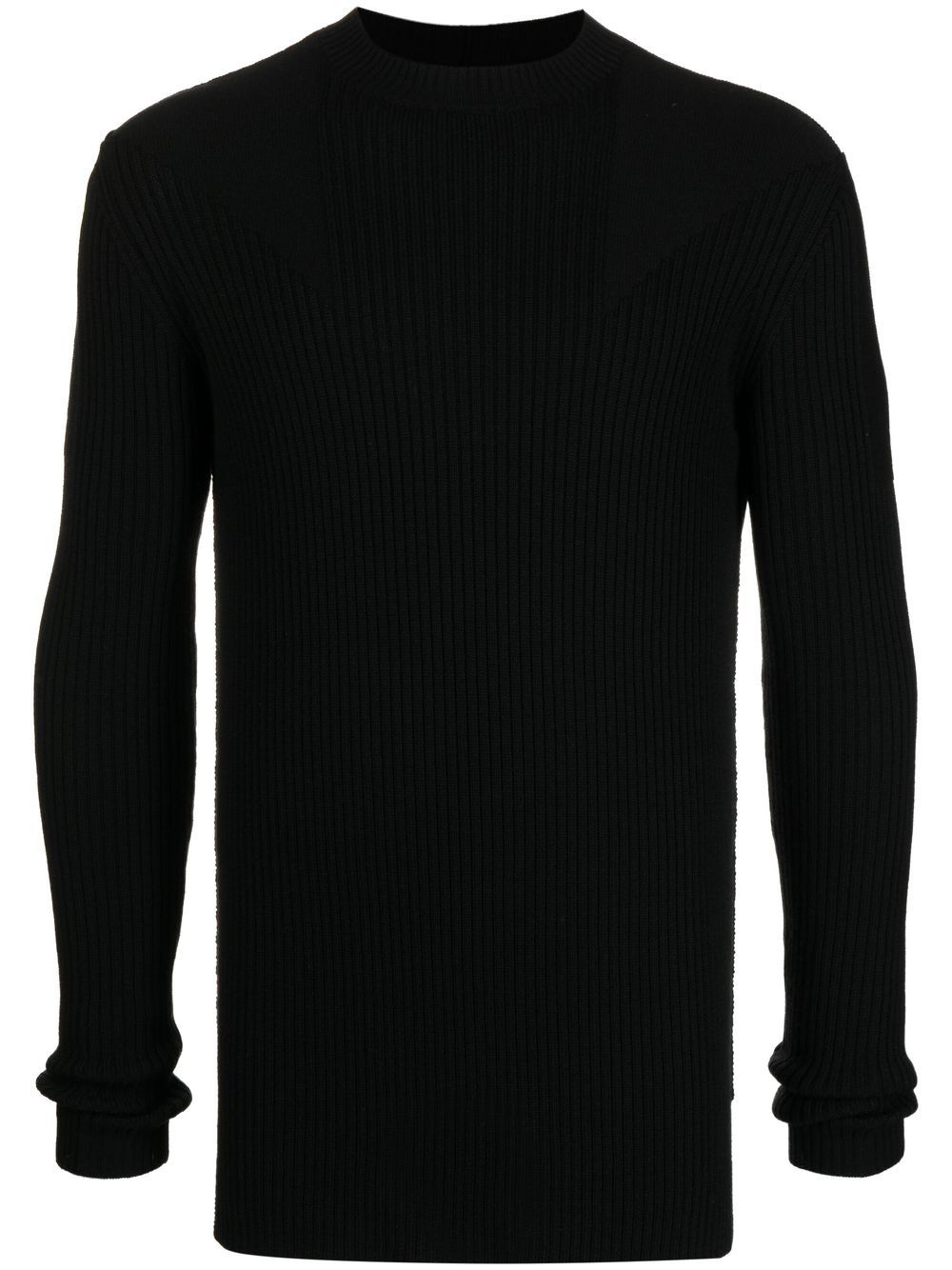 Rick Owens 罗纹拼接毛衣 - 黑色