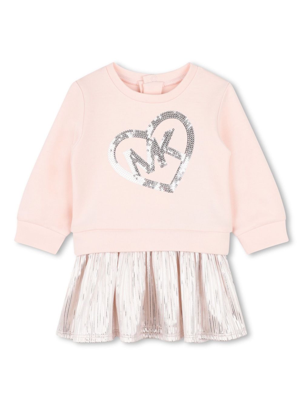 Michael Kors Kids logo刺绣百褶连衣裙 - 粉色