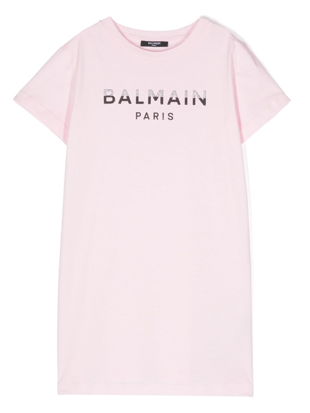 Balmain Kids 亮片金葱logo细节连衣裙 - 粉色