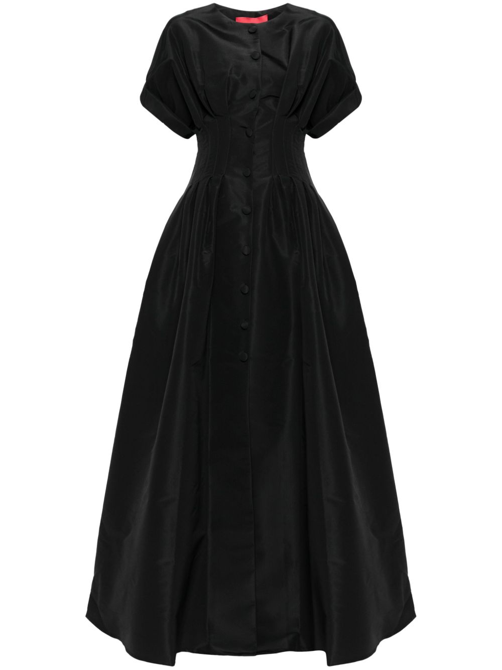 Carolina Herrera 卷边衣袖正面纽扣礼服 - 黑色