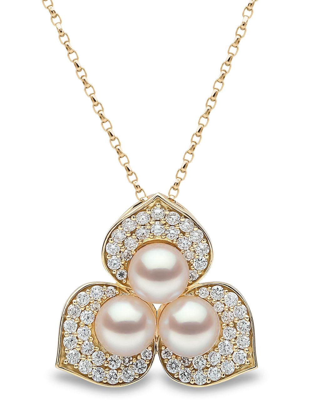 Yoko London Petal 18K黄金珍珠钻石吊坠 - 金色