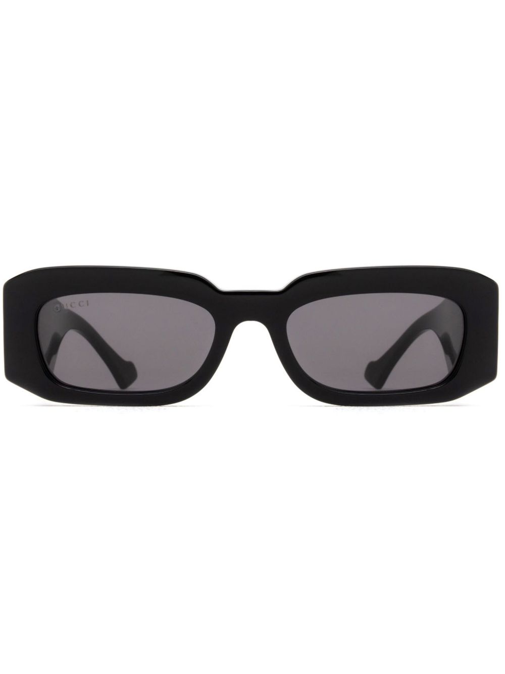 Gucci Eyewear logo雕刻长方形镜框太阳眼镜 - 黑色