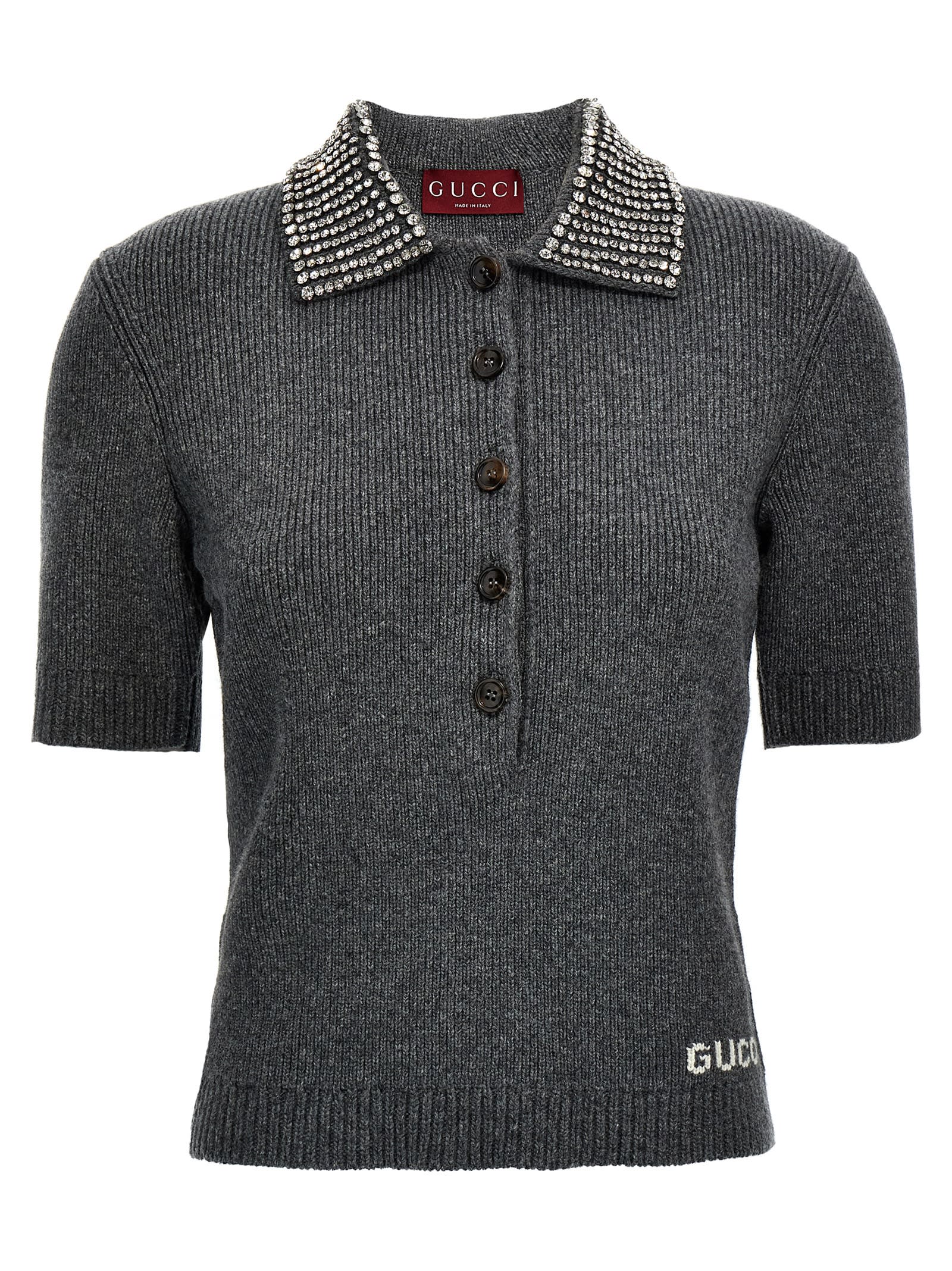 Gucci 宝石领Polo毛衣