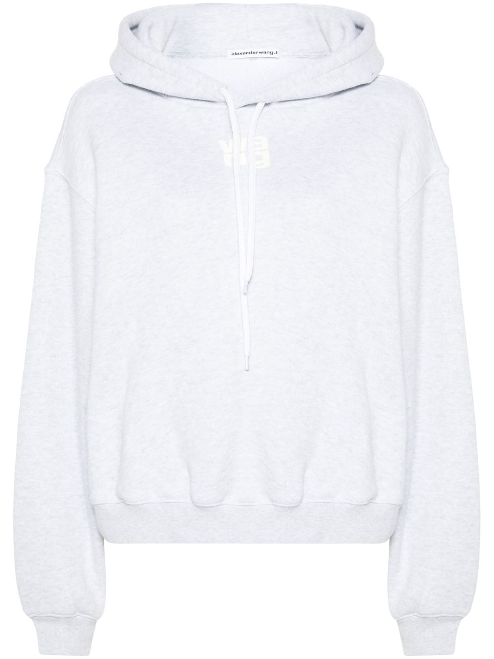 Alexander Wang logo印花棉连帽衫 - 灰色