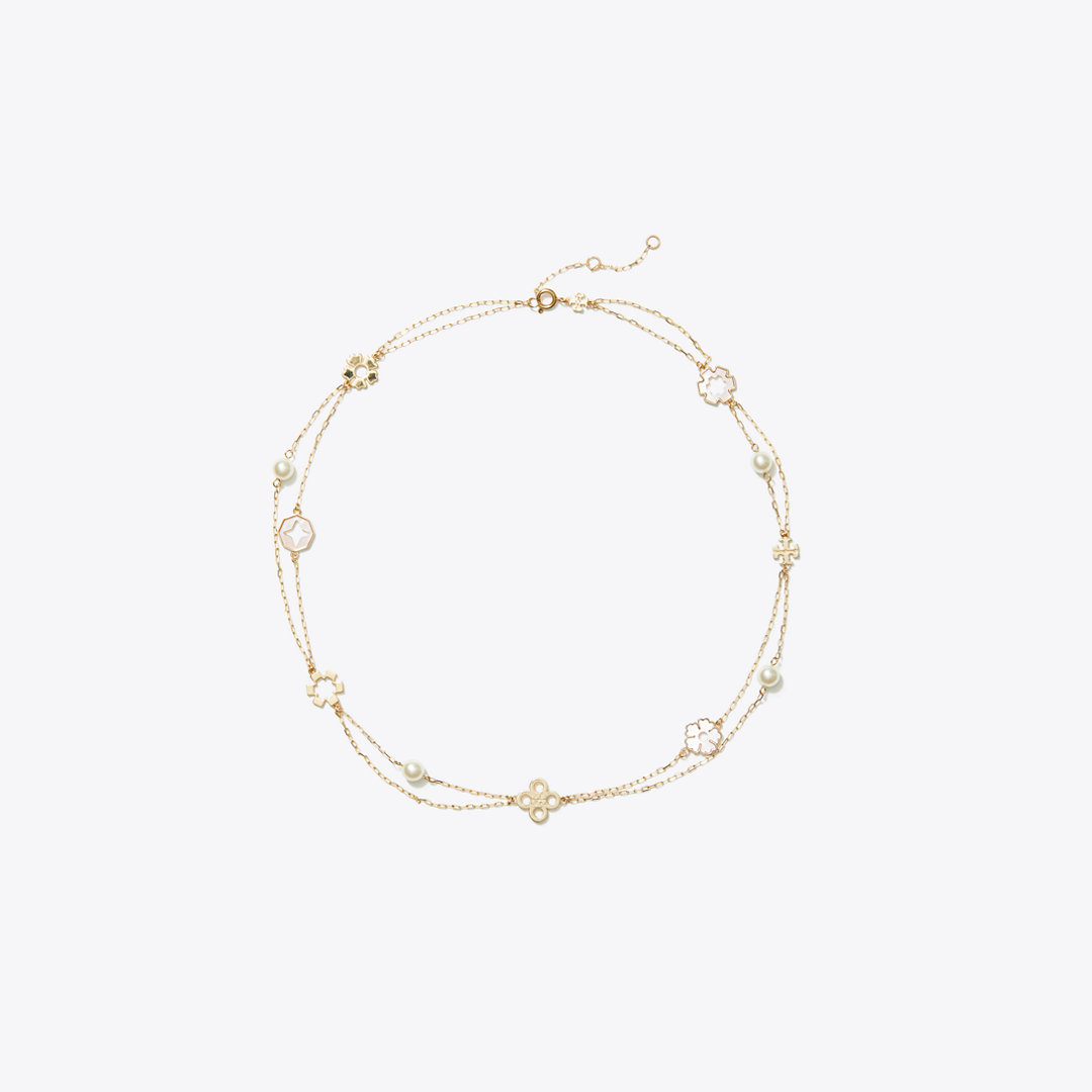Tory Burch Kira Clover Layered Necklace