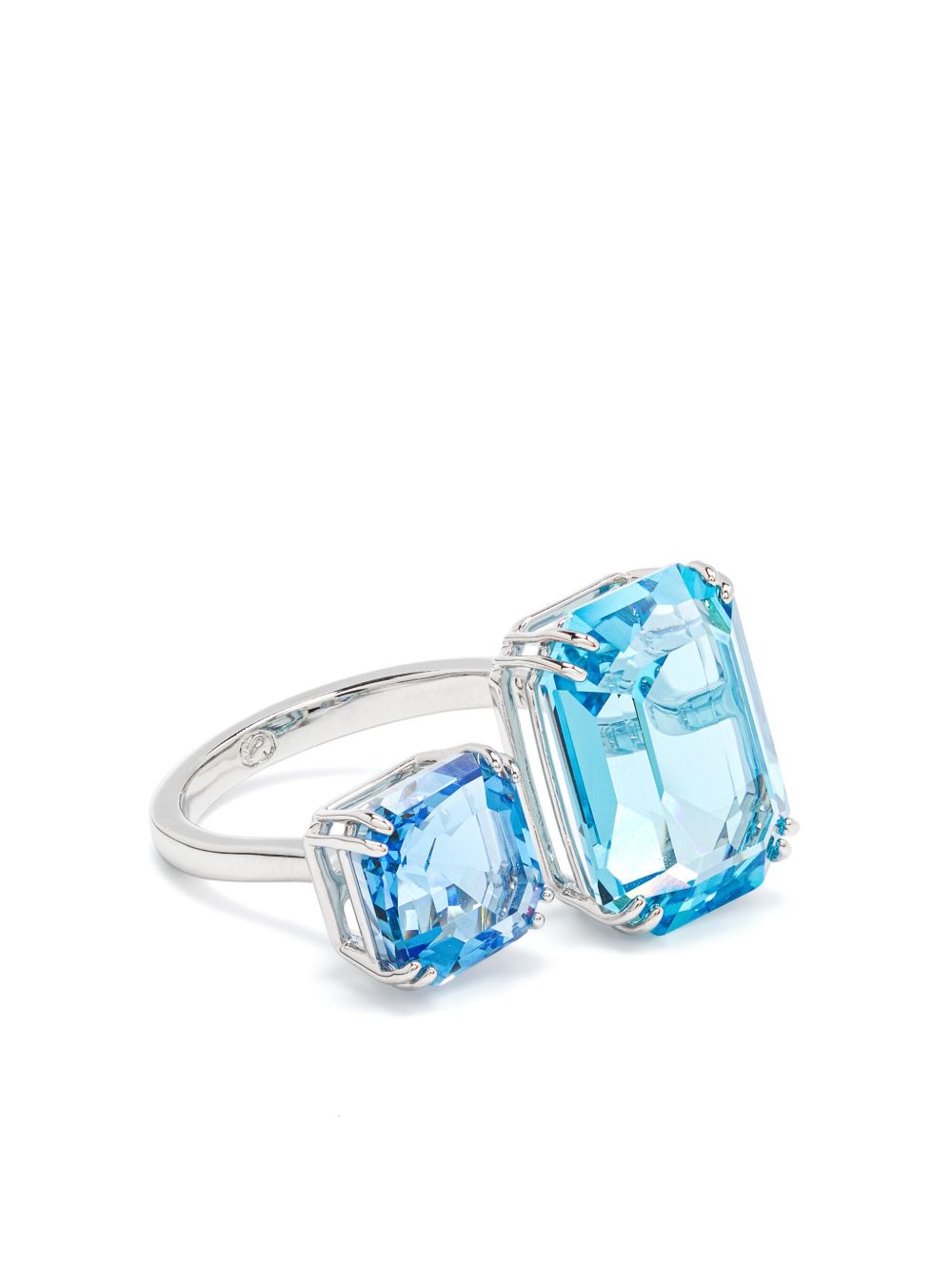 Swarovski Millenia 晶饰鸡尾酒戒指 - 银色