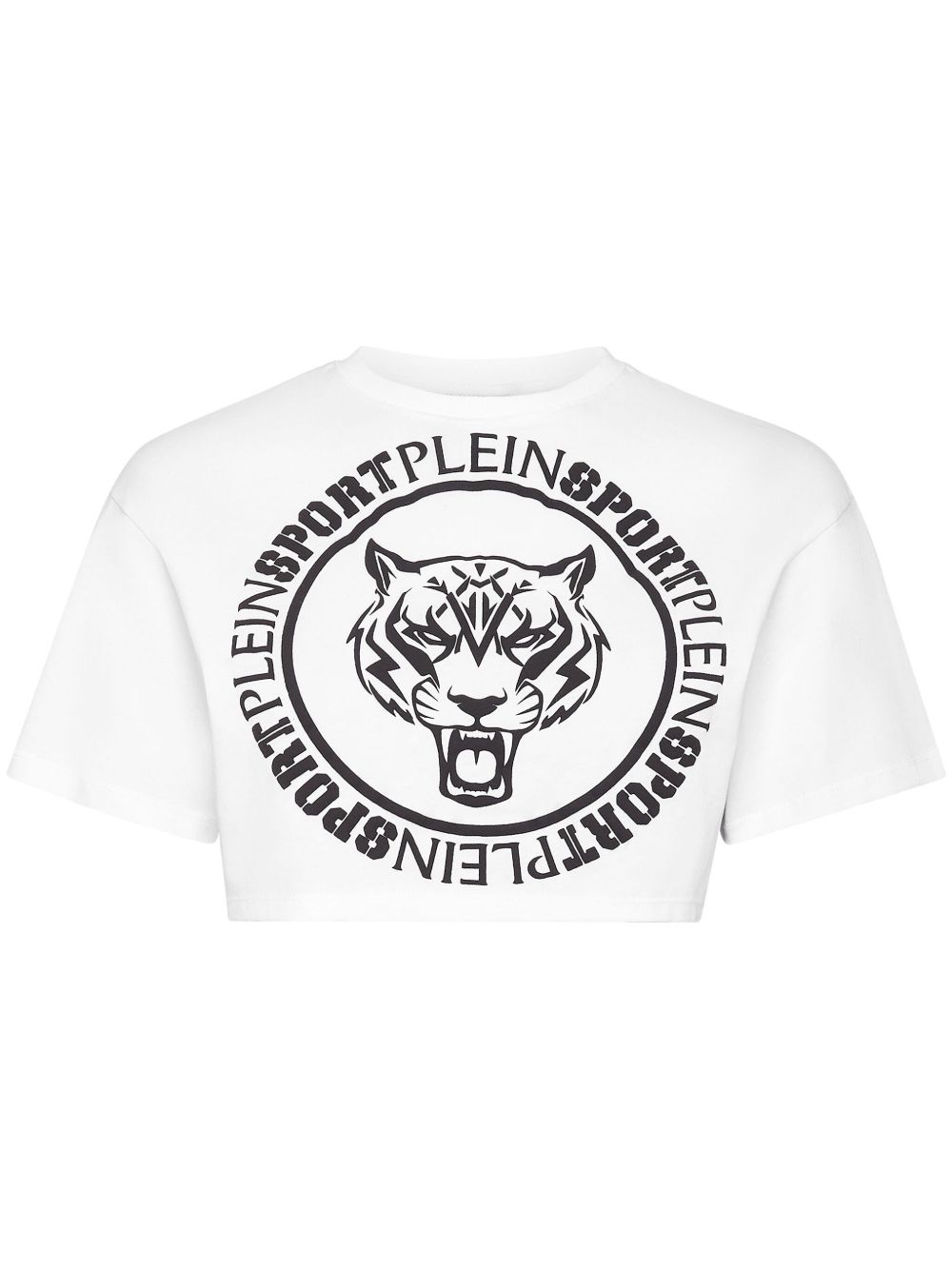 Plein Sport logo印花短款T恤 - 白色