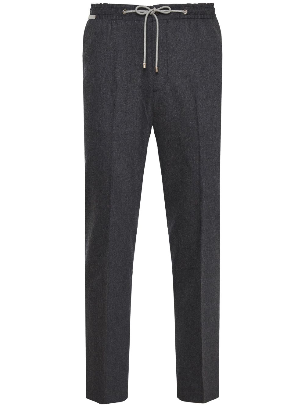 Corneliani 皱褶效果直筒长裤 - 灰色