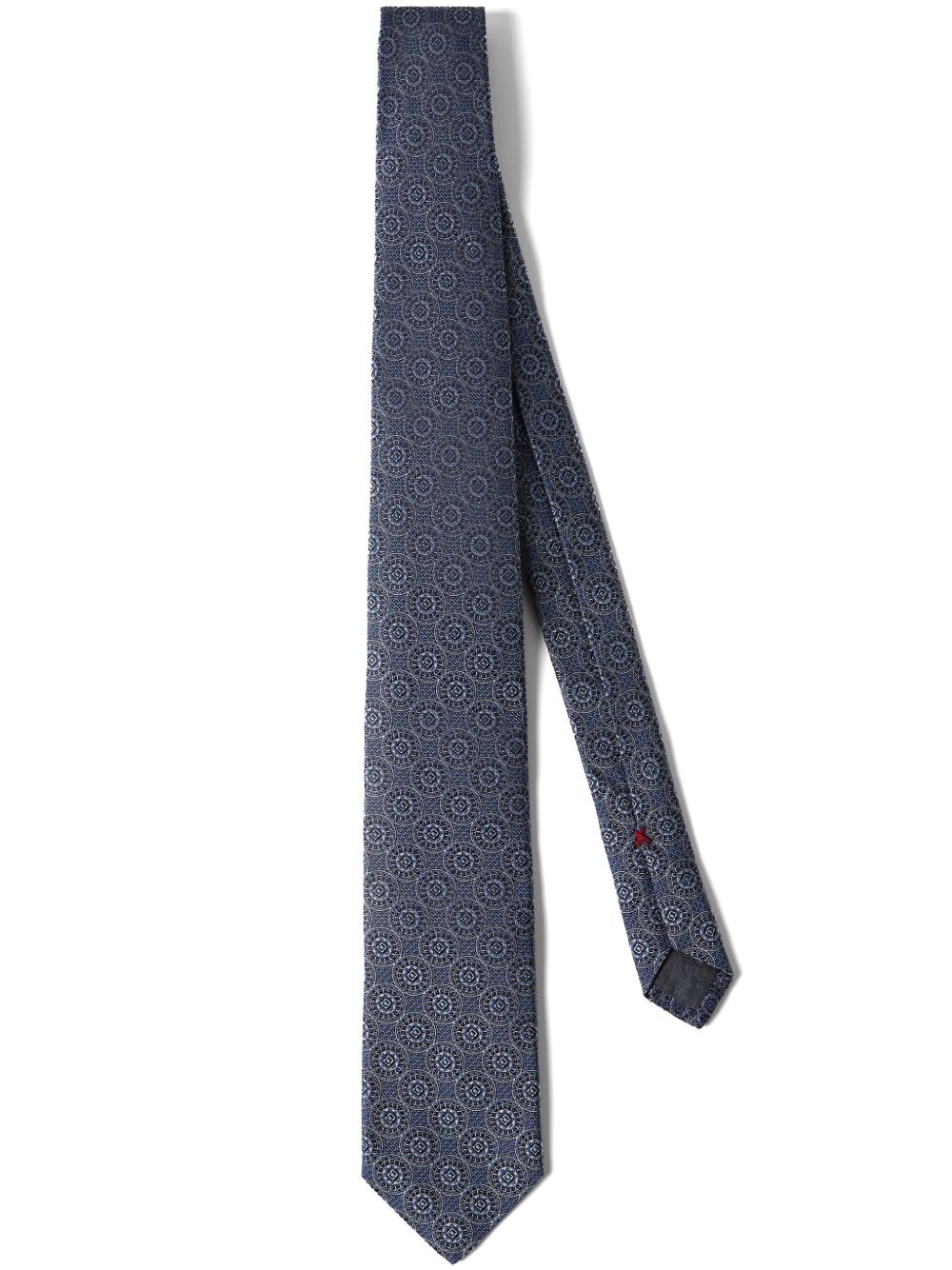 Brunello Cucinelli 真丝提花领带 - 蓝色