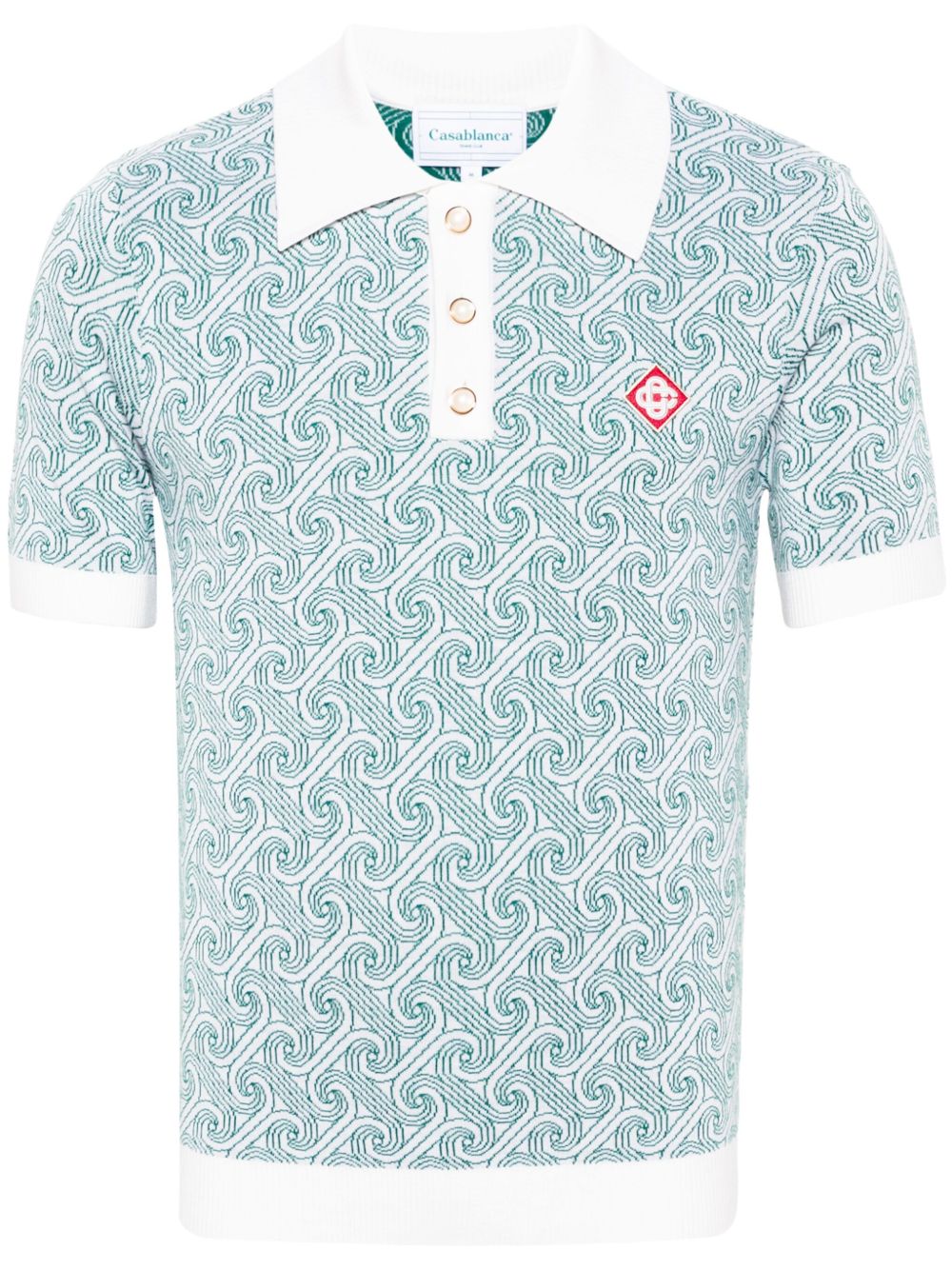 Casablanca 提花经典logo polo衫 - 绿色