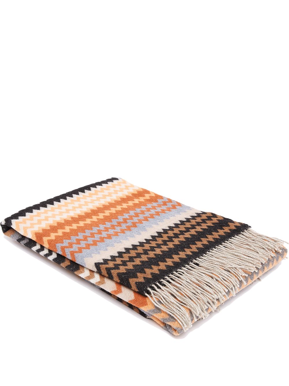Missoni Home Humbert 人字纹图案毯子 - 黑色