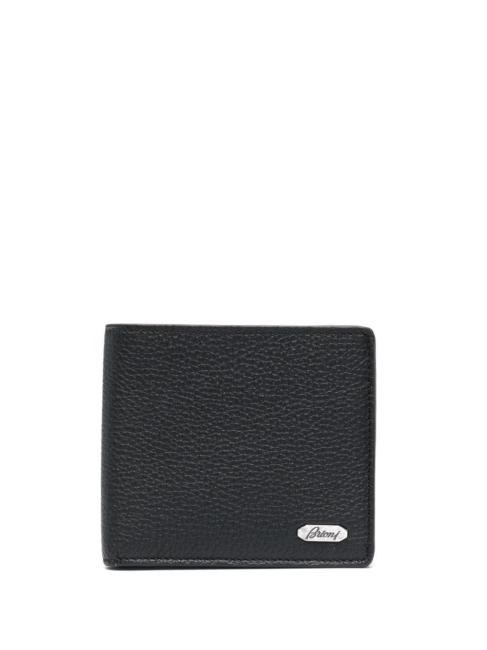 Brioni logo标牌皮质钱包 - 黑色