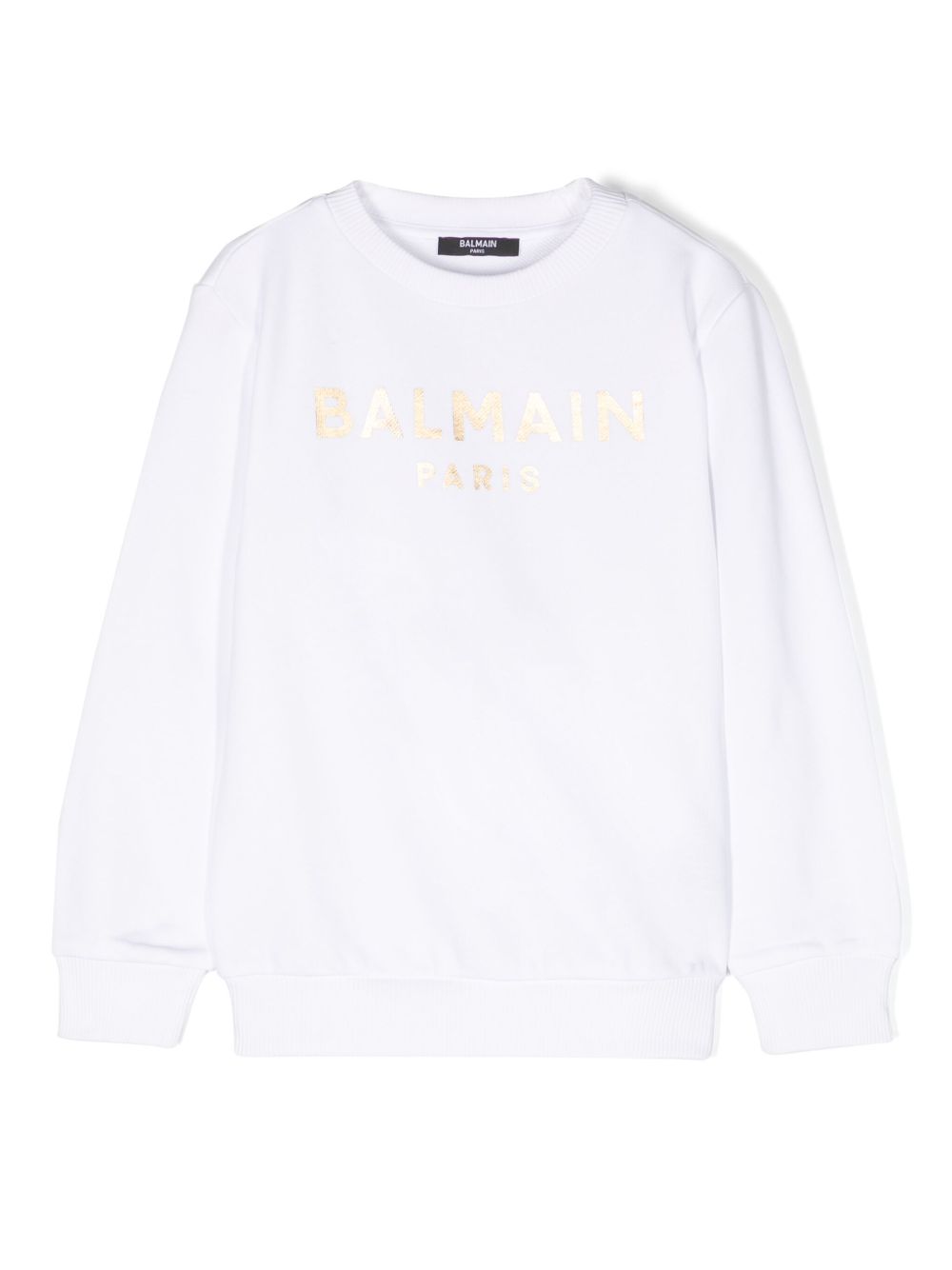 Balmain Kids logo印花棉卫衣 - 白色