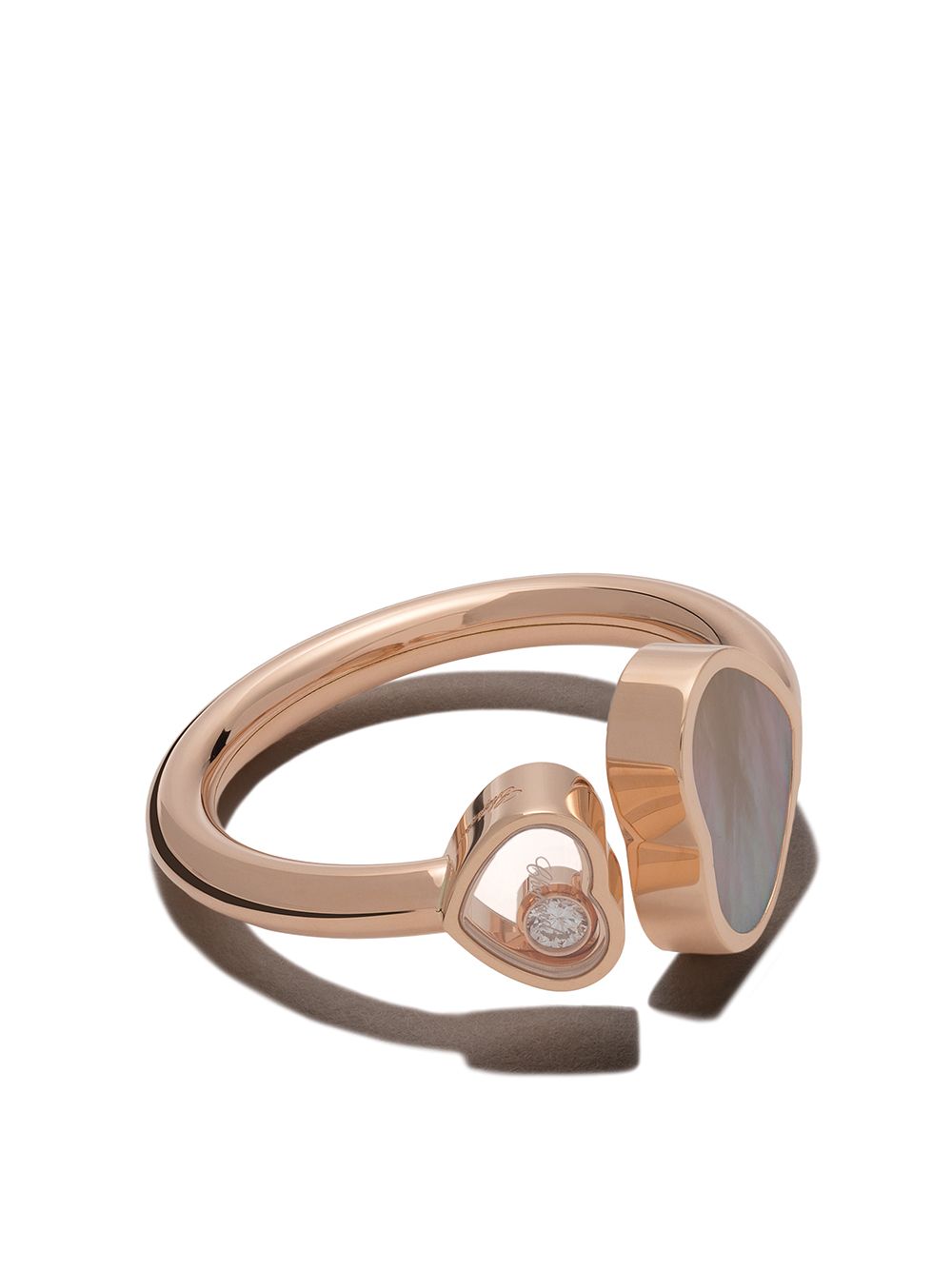 Chopard Happy Hearts18k玫瑰金与钻石戒指 - 粉色