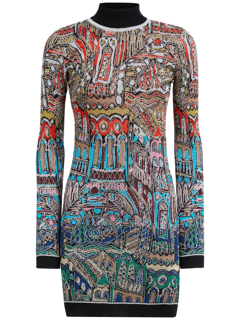 Missoni 提花迷你连衣裙 - 黑色