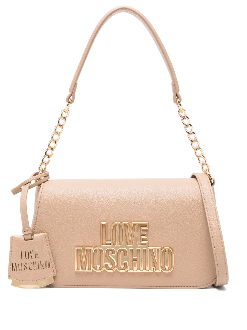 Love Moschino logo标牌单肩包 - 中性色