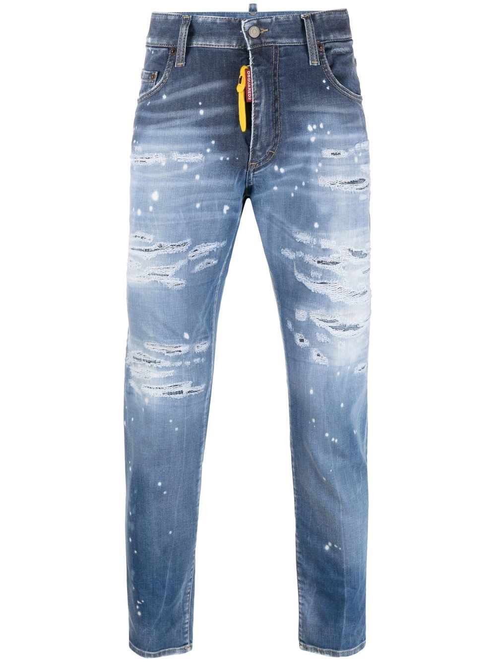 DSQUARED2 仿旧效果修身牛仔裤 - 蓝色