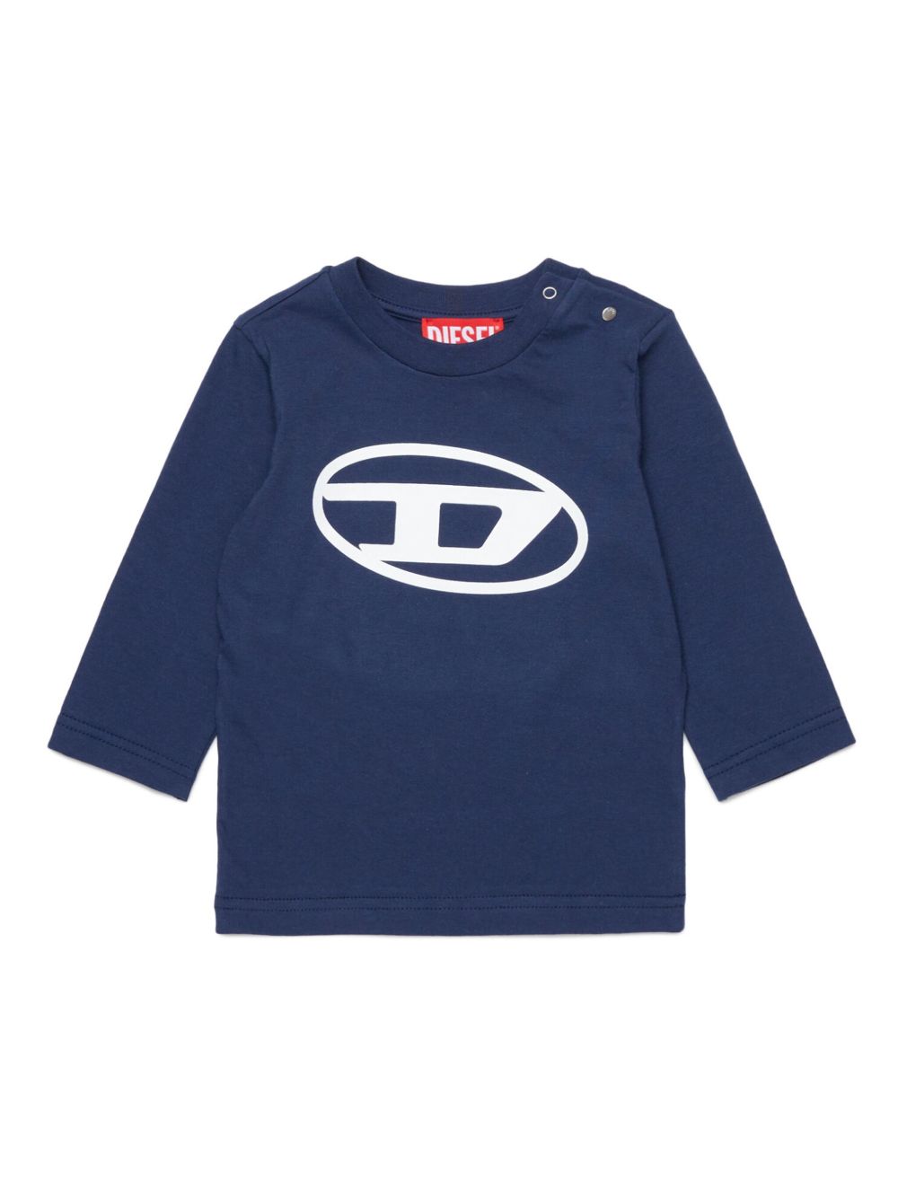 Diesel Kids Oval D 印花棉T恤 - 蓝色