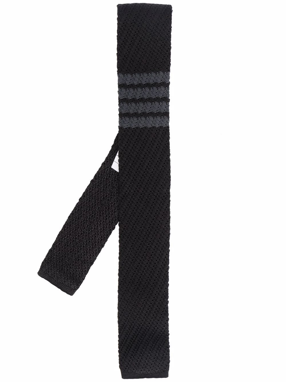 Thom Browne 4-Bar 条纹领带 - 黑色