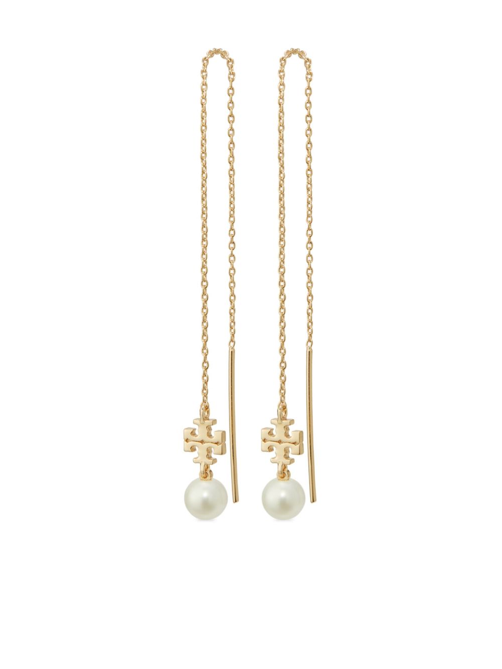 Tory Burch Kira 珠饰圈形耳环 - 金色