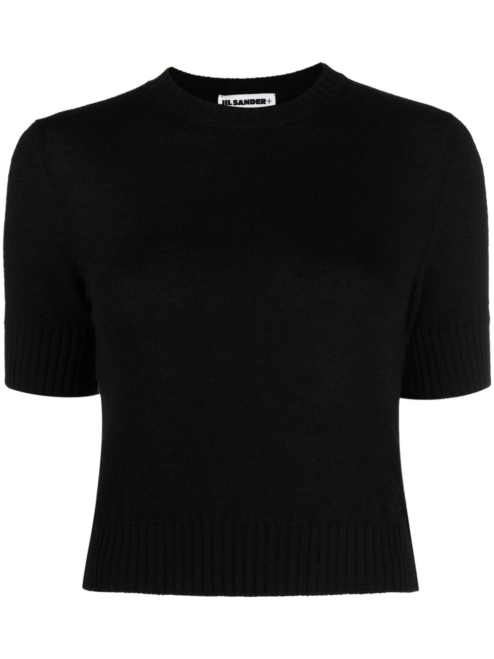 Jil Sander 短款羊毛毛衣 - 黑色