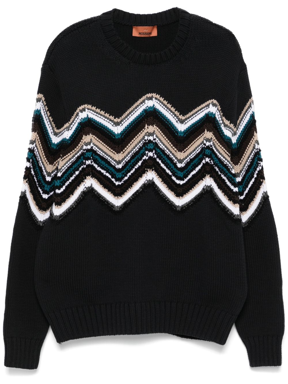 Missoni Z字形图案刺绣卫衣 - 蓝色